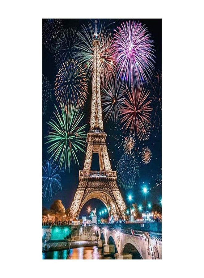 TREXEE طقم رسم ماسي ثلاثي الأبعاد من TREXEE، طقم رسم ماسي للكبار والصغار، مناسب جدًا للاستخدام المنزلي وتزيين الجدران (30 × 40 سم) طقم أعمال يدوية (بدون إطار) برج إيفل - Image 1